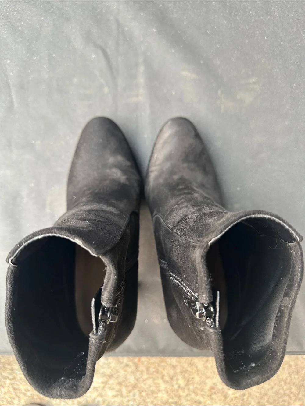 Aldo Black Suede High Block Heel Ankle Boots